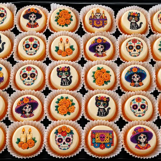 Gelatinas en capacillo con calaveras de Día de Muertos